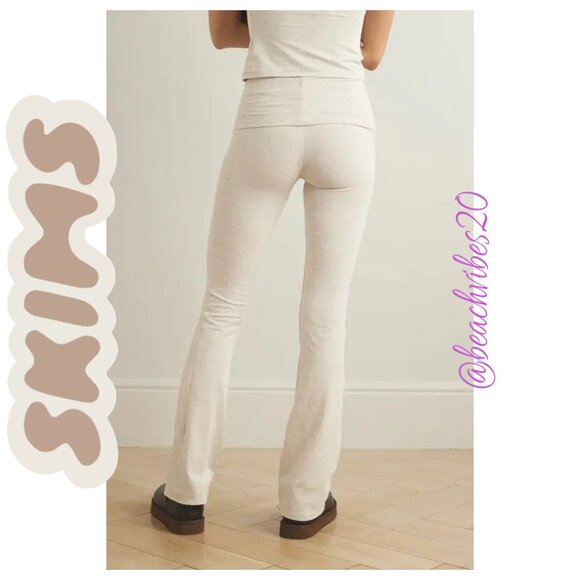 SKIMS Cotton Jersey Foldover Pant Oatmeal Heather Medium NWOT - Picture 7 of 9